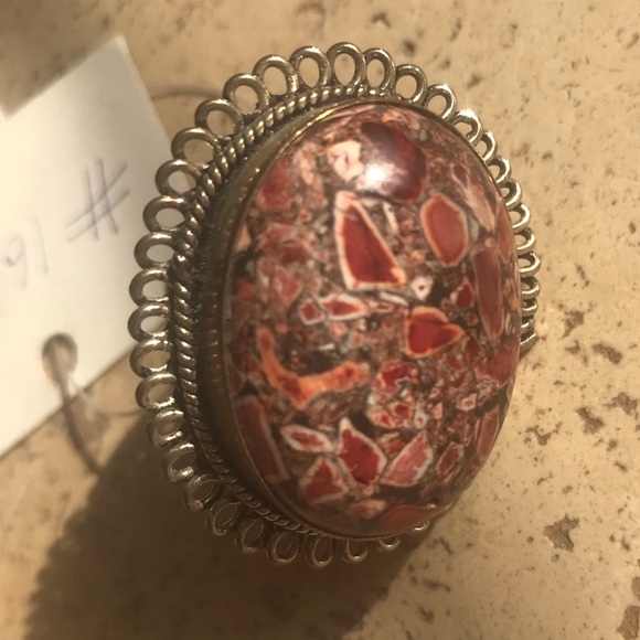 Adjustable Red Stone Ring - Picture 4 of 6